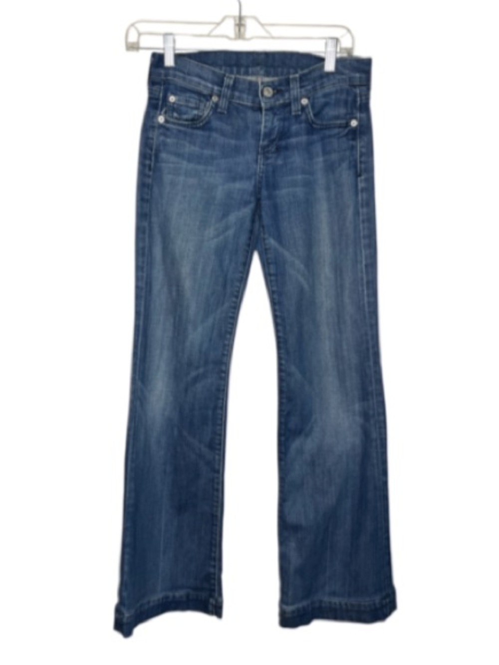 7 For All Mankind Dojo Jeans 24 Flare Y2K Made USA Embroidered 7 Pocket